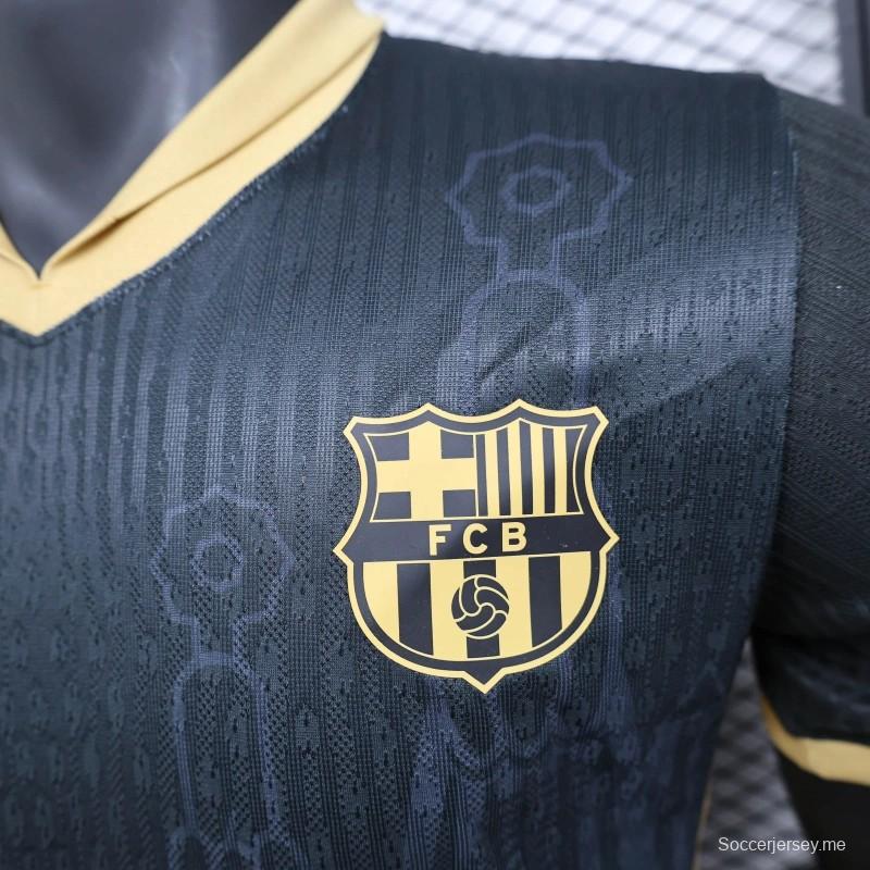 25/26 قميص أسود إصدار 25/26 لاعب برشلونة الإصدار الخاص من برشلونة