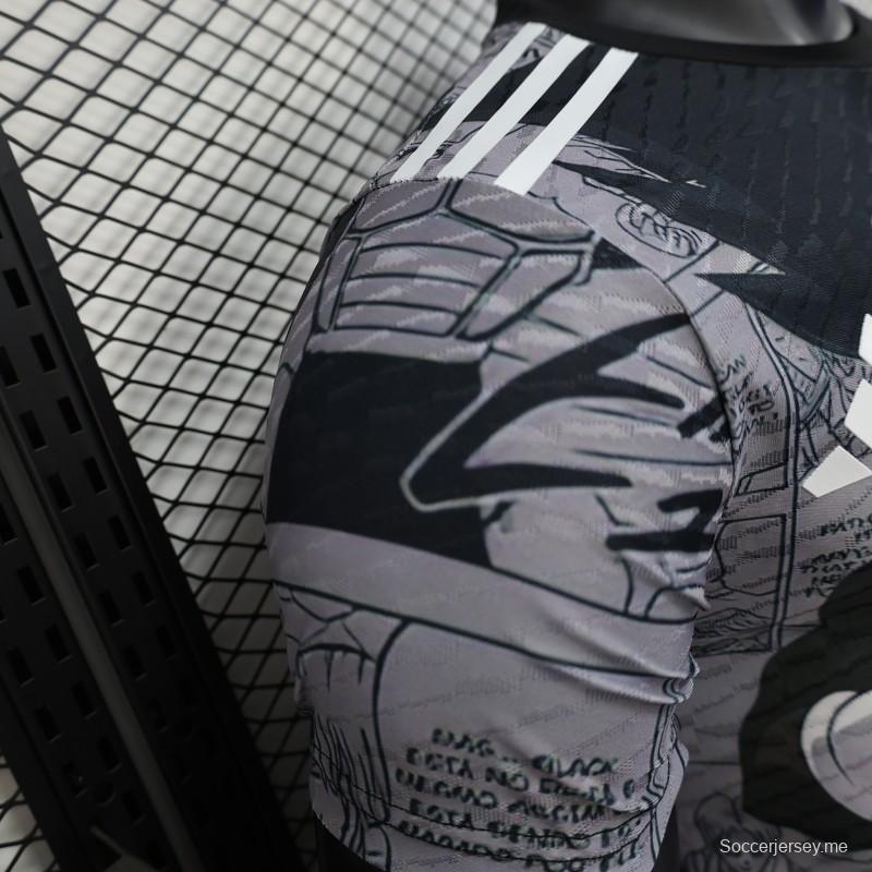 إصدار اللاعب 2025 منتخب اليابان 2025 قميص منتخب اليابان دراغون بول زد فيجيتا رمادي مع قميص برسومات أنيمي