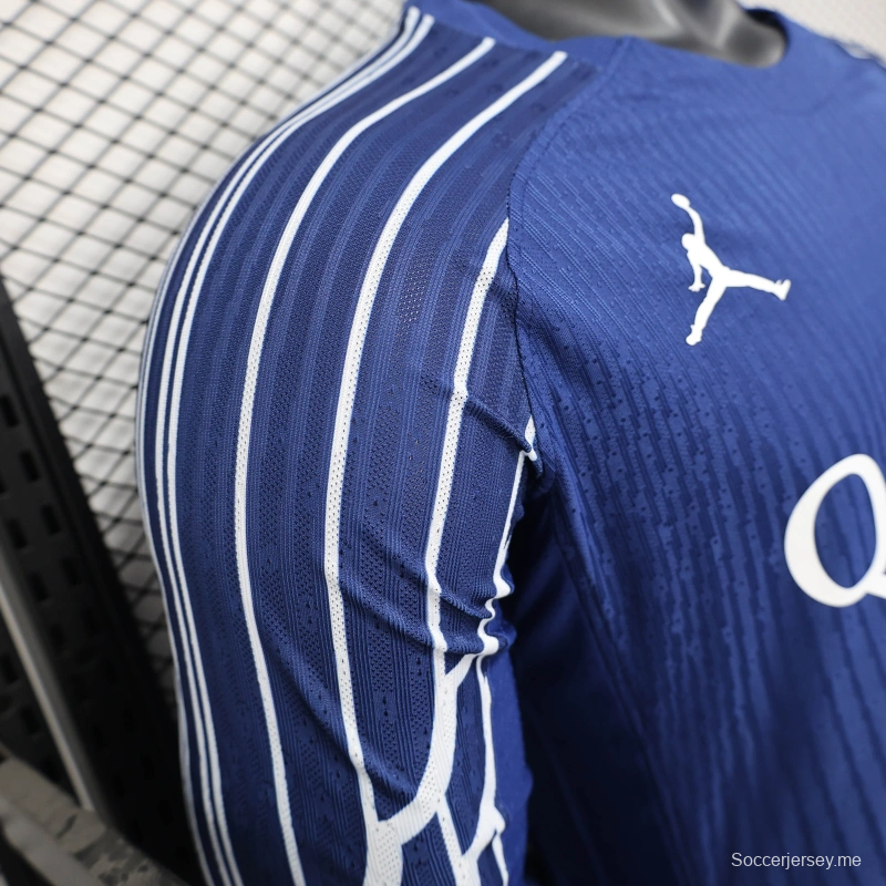 24/25 نسخة اللاعب باريس سان جيرمان باريس سان جيرمان فورث قميص بأكمام طويلة أزرق