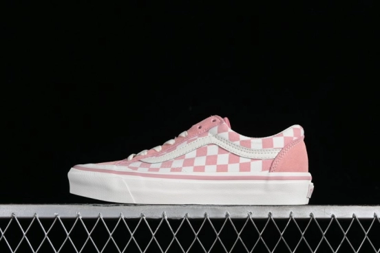 Vans Old Skool Reissue 136 Pink Checkerboard Low Top Retro Canvas Shoes - VN000MT6EBQ