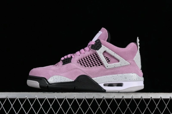 Nike Air Jordan 4 Retro Sneakers in Orchid Pink with Cement Grey Accents - AQ9129-501