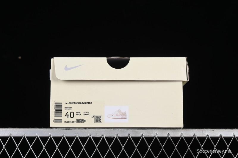 Nike SB Dunk Low LV Collaboration - Yellow Denim Beige with Yellow Swoosh Anniversary High-End Custom Low-Top Casual Skate Shoes - DJ2024-007