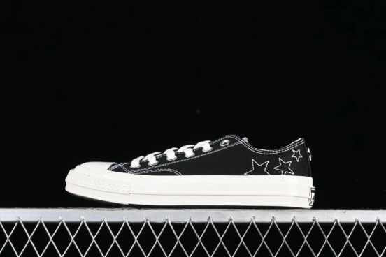 Converse Chuck 70 SNL Low Top Canvas Sneakers with Star Embroidery and Metal Studs - A11612C