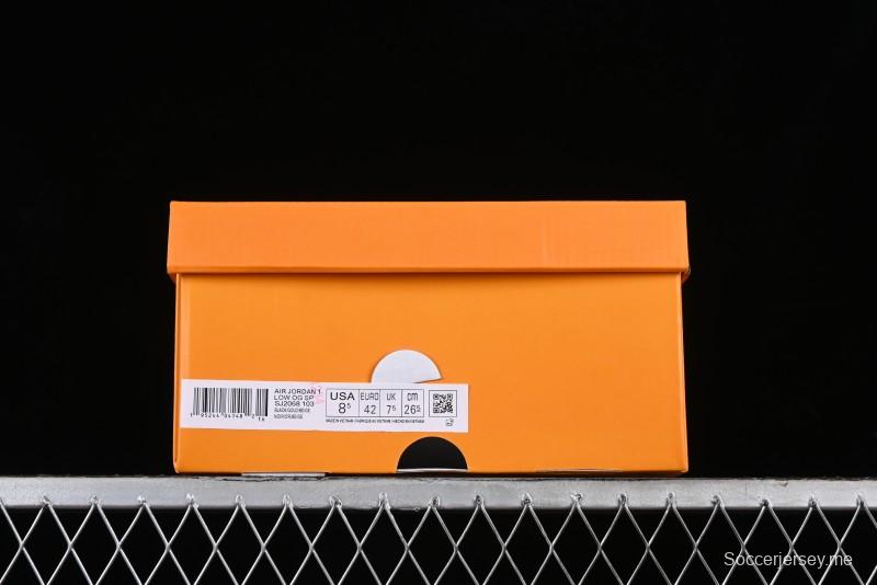 Nike Travis Scott x Fragment Design x Air Jordan 1 Low OG SP AJ1 LV Classic Black Gold Low-top Casual Sneakers - SJ2068-103