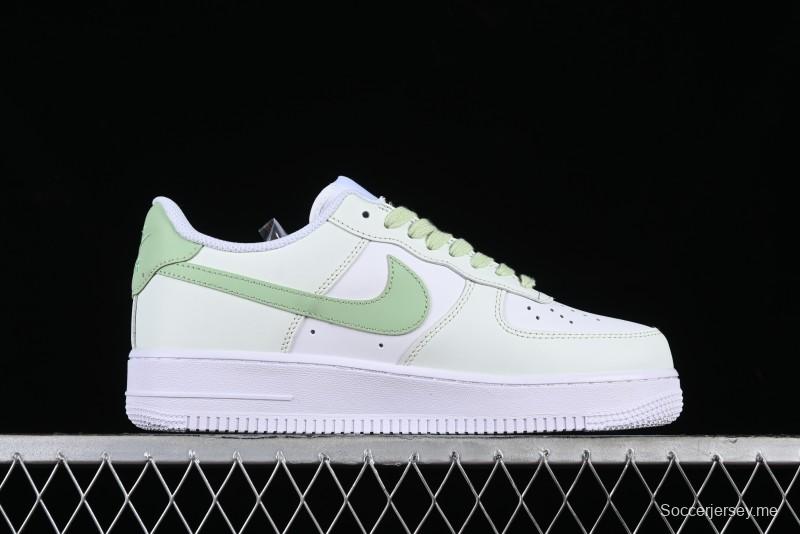 Nike Air Force 1 '07 Low Casual Sneakers with Anime-inspired Green Apple Spray Paint Design - DY8899-002