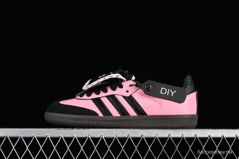 Adidas Samba OG B75807 Customized Casual Sneakers with Vibrant Hot Pink and Sweet Black Colorway - B75807