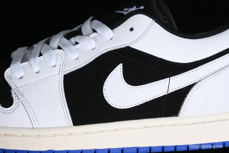 Nike Air Jordan 1 Low "Quai 54" Casual Sneakers in White Black Blue - HQ0764-001