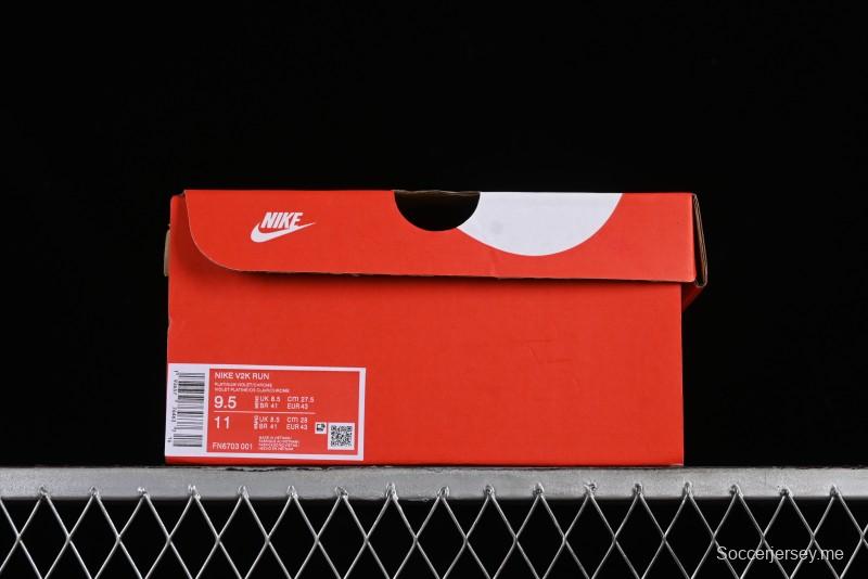 Nike Runtekk Run V2K Low-Top Retro Running Shoes with Cushlon Midsole and Anti-Slip Design - FN6703-001