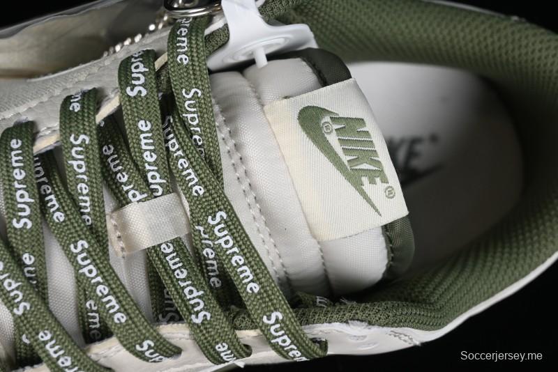 Nike SB Dunk Low Supreme Collaboration - Military Green Canvas Anniversary Custom Low-Top Casual Skate Shoes - BB6698-516