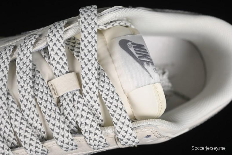 Nike SB Dunk Low Stussy Collaboration - White Grey Double Swoosh Anniversary High-End Custom Low-Top Casual Sneakers - XX2025-206