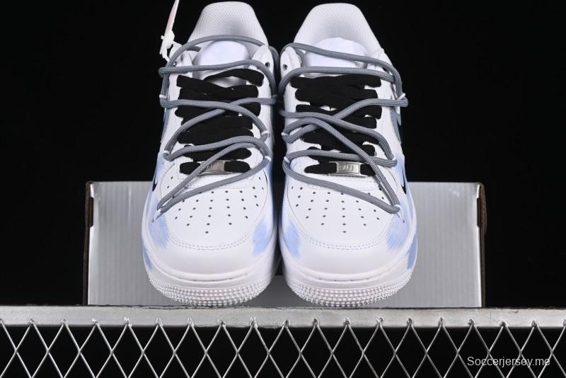 Nike Air Force 1 '07 Low Anime Theme Purple-Blue Spray Custom Casual Sneakers - ZH0316-029