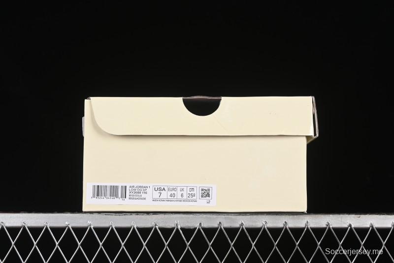 Nike Travis Scott x Fragment Design x Air Jordan 1 Low OG SP AJ1 Supreme Collaboration - White Blue Lettering Low Top Casual Sneakers - XY2688-116