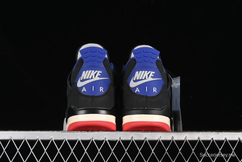 Nike Air Jordan 4 Retro Basketball Shoes in Black, Blue and Neutral Grey - FV5029-003