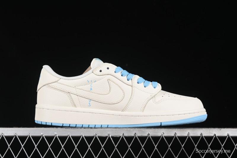 Nike Travis Scott x Fragment Design x Air Jordan 1 Low OG SP AJ1 Supreme North Face Collaboration - DIY1688-002