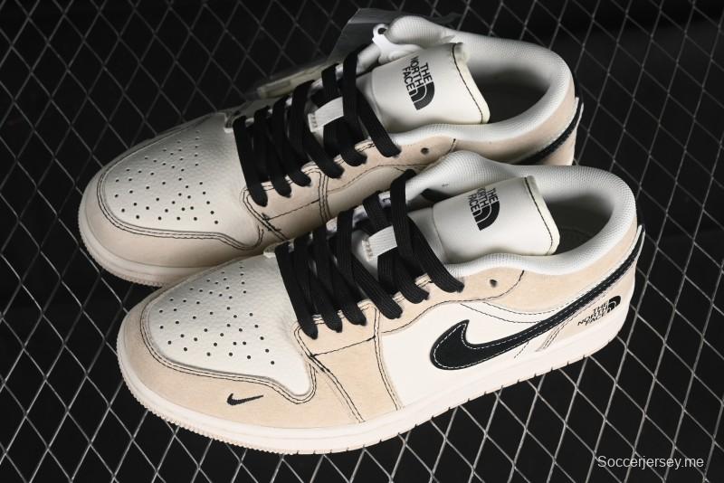 Nike Air Jordan 1 Low AJ1 The North Face Collaboration - Beige Coffee Retro Basketball Shoes - SJ9950-028