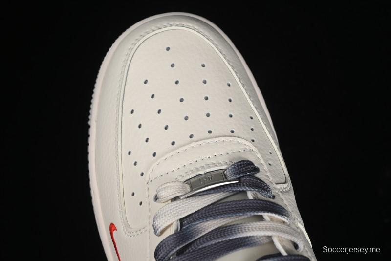 Nike Air Force 1 '07 Low Stussy Collaboration - White Grey Two-Tone Low-Top Casual Sneakers - XZ6188-015