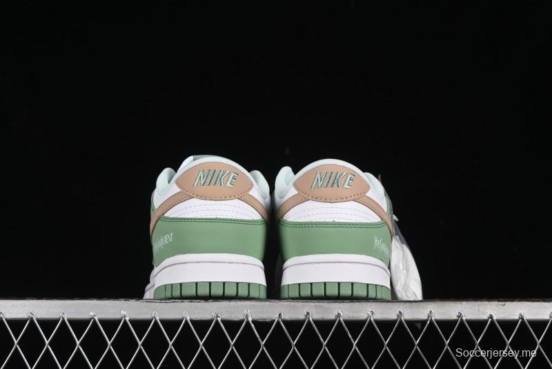 Nike SB Dunk Low YSL Series - White Green Brown Swoosh Anniversary High-End Custom Low-Top Casual Sneakers - GF2409-169