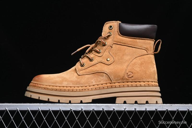 ECCO Exostrike Series Work Leather Anti-Slip Platform Boots - 63890801003