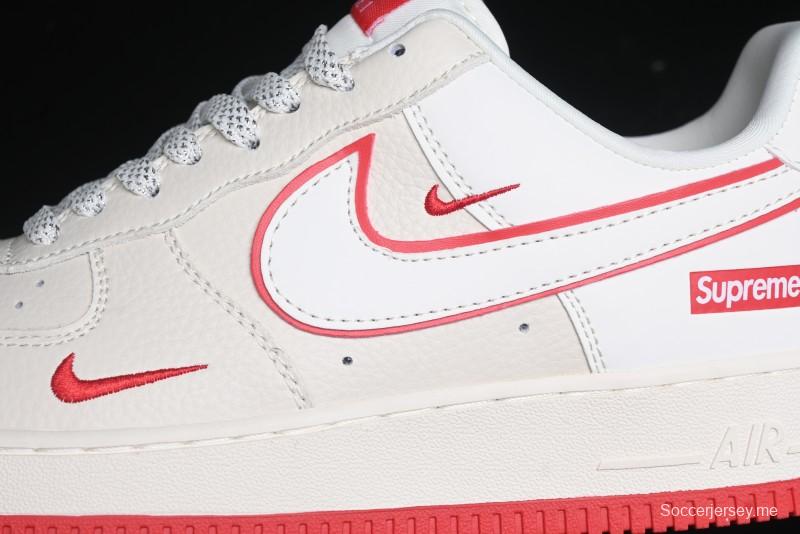 Nike Air Force 1 '07 Low Supreme Casual Sneakers in White/Red - DF0188-011