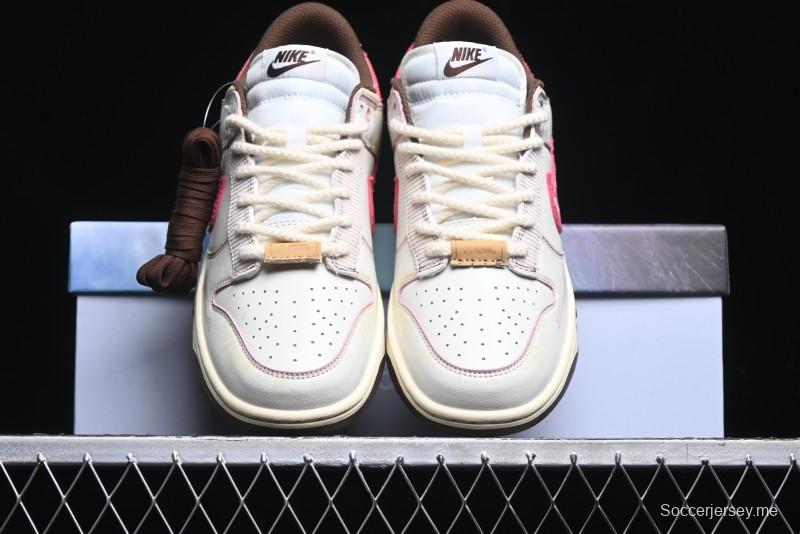 Nike Dunk Low Retro Casual Sneakers in Brown and Sail with Panda Mischief Skyline Theme - DD1503-124