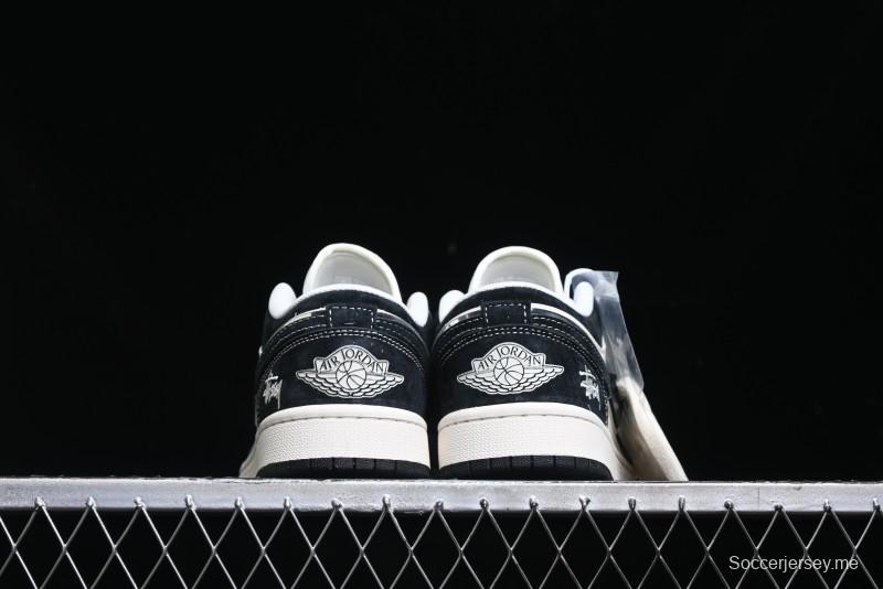 Nike Air Jordan 1 Low Stussy Collaboration Retro Basketball Shoes - XX3318-505