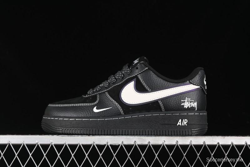 Nike Air Force 1 '07 Low Stussy Collaboration - Samurai Black Low-Top Casual Sneakers - XZ6188-969