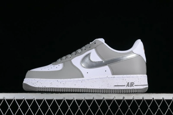 Nike Air Force 1'07 Low Grey Silver Splatter Casual Sneakers - MK5639-889