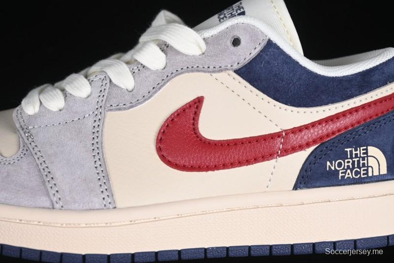 Nike Air Jordan 1 Low AJ1 The North Face Collaboration Grey Blue Red Hook Retro Basketball Shoes - DM9188-012