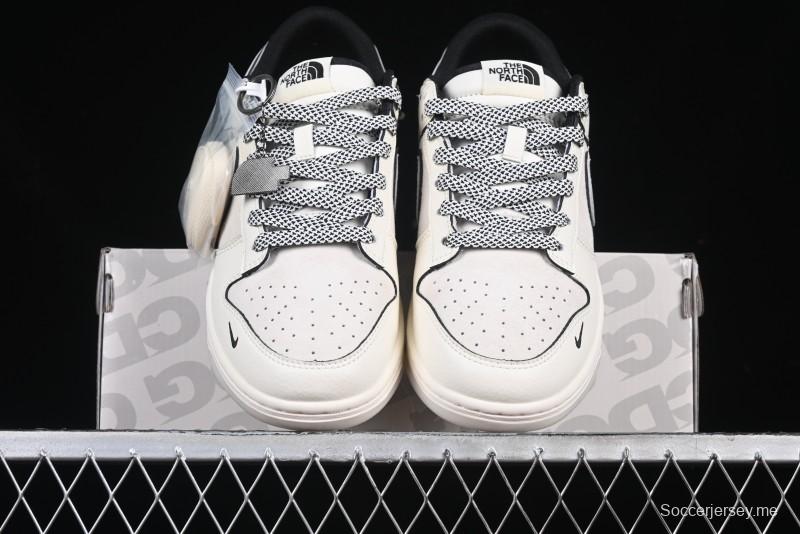 Nike SB Dunk Low The North Face x CDG Triple Collaboration Black Letter Grey Swoosh Anniversary Custom Low-Top Casual Skate Shoes - DM6868-029