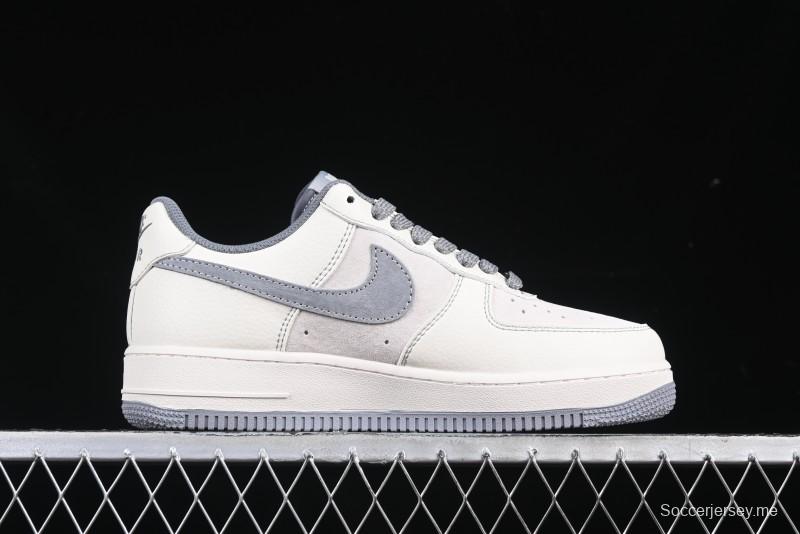 Nike Air Force 1 '07 Low UN Collaboration Pigskin Grey Stitch Low-Top Casual Sneakers - BB7518-018