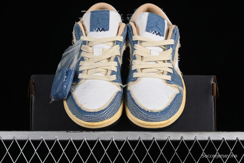 Nike Air Jordan 1 Low SE "WRMK" AJ1 Sashiko Stitch Low-Top Casual Sneakers - FN7670-493