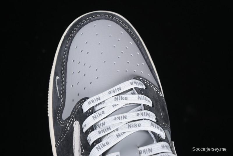 Nike Travis Scott x Fragment Design x Air Jordan 1 Low OG SP AJ1 Retro Sneakers in Traffic Grey - CF3688-055