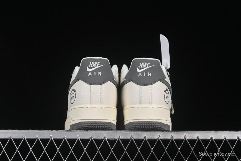 Nike Air Force 1 '07 Low Casual Sneakers in Light Grey with Custom Hardware - DF0188-036