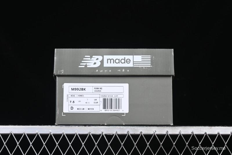 New Balance Made In USA 992 Classic Retro Running Sneakers with Superior Comfort - M992BK