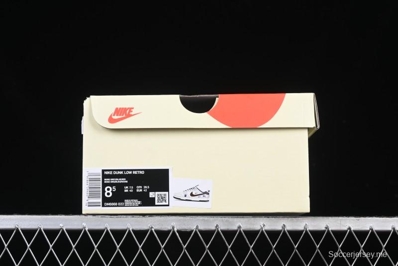 Nike SB Dunk Low Stussy Collaboration Black Burgundy Swoosh Anniversary Custom Low-Top Casual Skate Shoes - DM6868-022