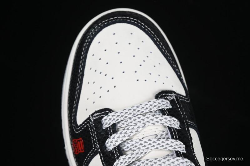 Nike SB Dunk Low UN Collaboration Year of the Snake Limited Edition Dual-Tone Black Snake Anniversary Custom Low-Top Casual Skate Shoes - AG3702-853