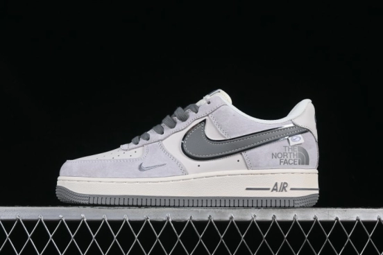 Nike Air Force 1 '07 Low The North Face Collaboration Grey Pigskin Grey Sole Low-Top Casual Sneakers - XZ6188-915