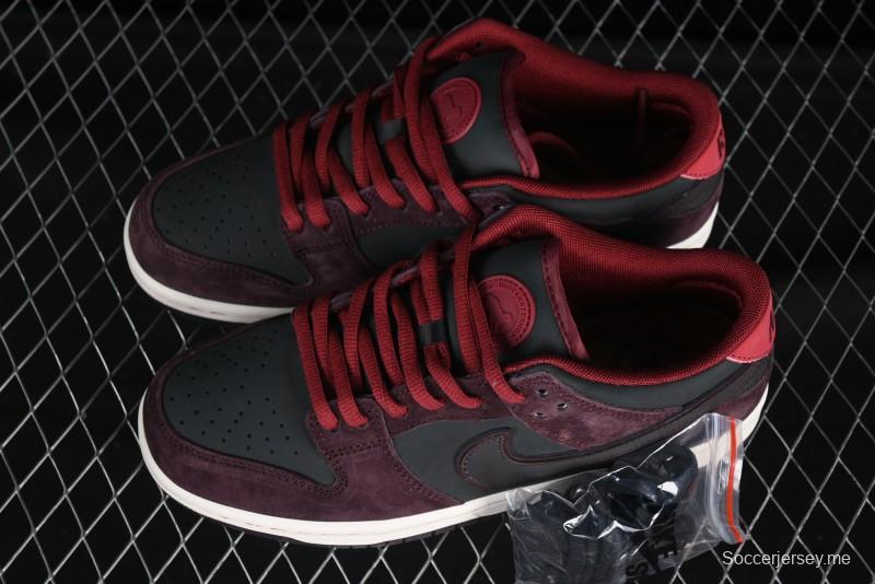 Nike SB Dunk Low "Dark Burgundy & Black" - Premium Suede Skate Shoes