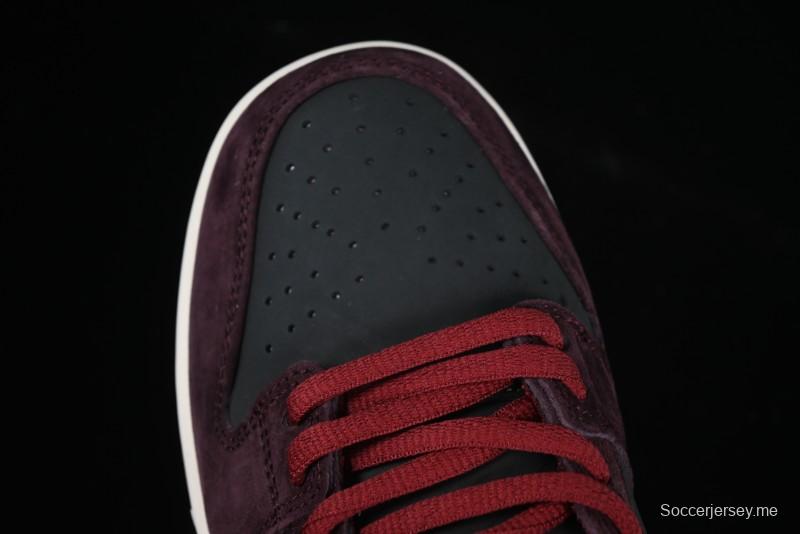 Nike SB Dunk Low "Dark Burgundy & Black" - Premium Suede Skate Shoes