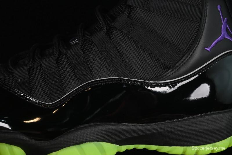 Nike Air Jordan 11 Retro CT8012-003 Basketball Shoes in Black & Guacamole Green