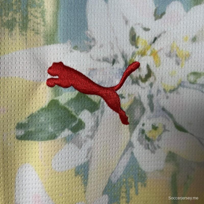 25/26 RB سالزبورغ قميص أبيض بنقشة زهور أبيض مع قميص بنقشة زهور