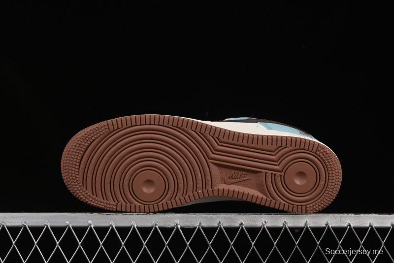 حذاء نايك اير فورس 1 '07 المنخفض من نايك اير فورس 1 '07 LV Collaboration Summer Blue Sneakers كاجوال أزرق - JJ2508-702