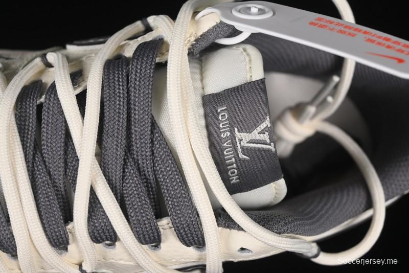 حذاء نايك اير فورس 1 '07 منخفض من نايك اير فورس 1 '07 LV Collaboration Swoosh باللون الرمادي برباط رمادي كاجوال - DM686868-067