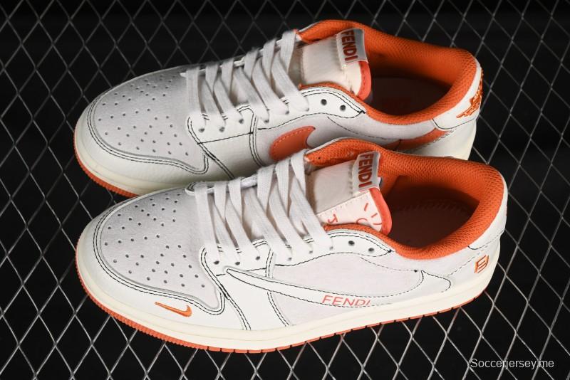 حذاء نايك اير جوردان 1 اير جوردان 1 لاو AJ1 تعاون فندي سنيكرز كاجوال منخفض الكمال - XZ5749-002