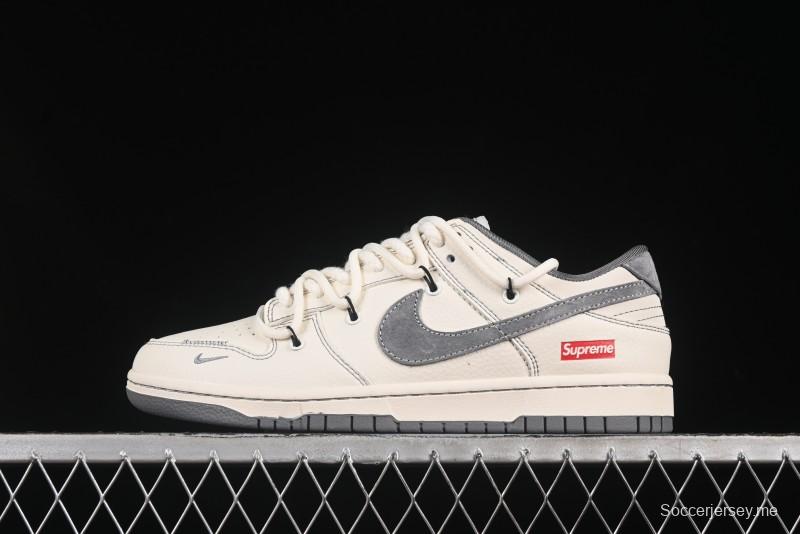حذاء تزلج نايك SB SB Dunk Dunk Low Sup Series Strap باللون الأبيض الرمادي خطاف الذكرى السنوية حذاء تزلج كاجوال منخفض مخصص - YX5066-281