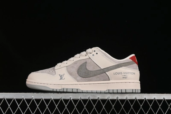 حذاء تزلج نايك SB Dunk Dunk Low LV Collaboration باللون الرمادي مع الأفعى سوش الذكرى السنوية حذاء تزلج كاجوال منخفض مخصص - XX3168-125