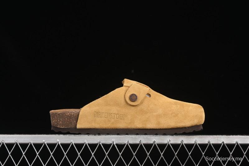 صندل اريزونا ذو وسادة قدم ناعمة من بيركنستوك أريزونا مع جلد الشامواه وبطانة من صوف اللامبسو - G.D4