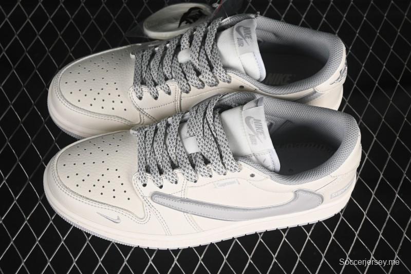 حذاء نايك ترافيس سكوت x Fragment Design x Air Jordan 1 Low OG SP SP AJ1 Collaboration AJ1 من نايك مع سووش عكسي - DH0223-3222