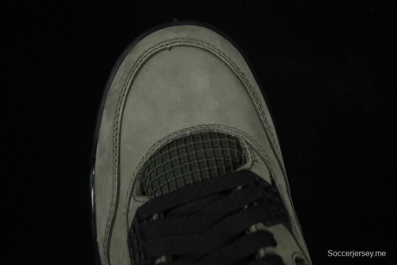 حذاء نايك Undefeated x Air Jordan 4 OG من نايك أنديفايتد باللون الأخضر الزيتوني مع لمسات برتقالية وسوداء - IB1519-200