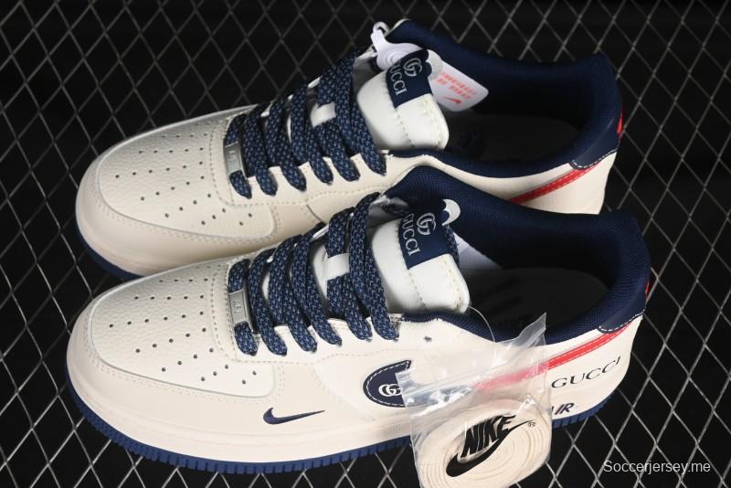 حذاء نايك اير فورس 1'07 منخفض من نايك بالتعاون مع غوتشي حذاء رياضي كاجوال أزرق أحمر سووش - JJ2508-713